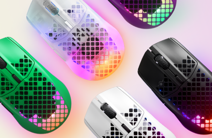 The full color lineup of the custom Aerox mice.